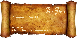 Riemer Zsolt névjegykártya